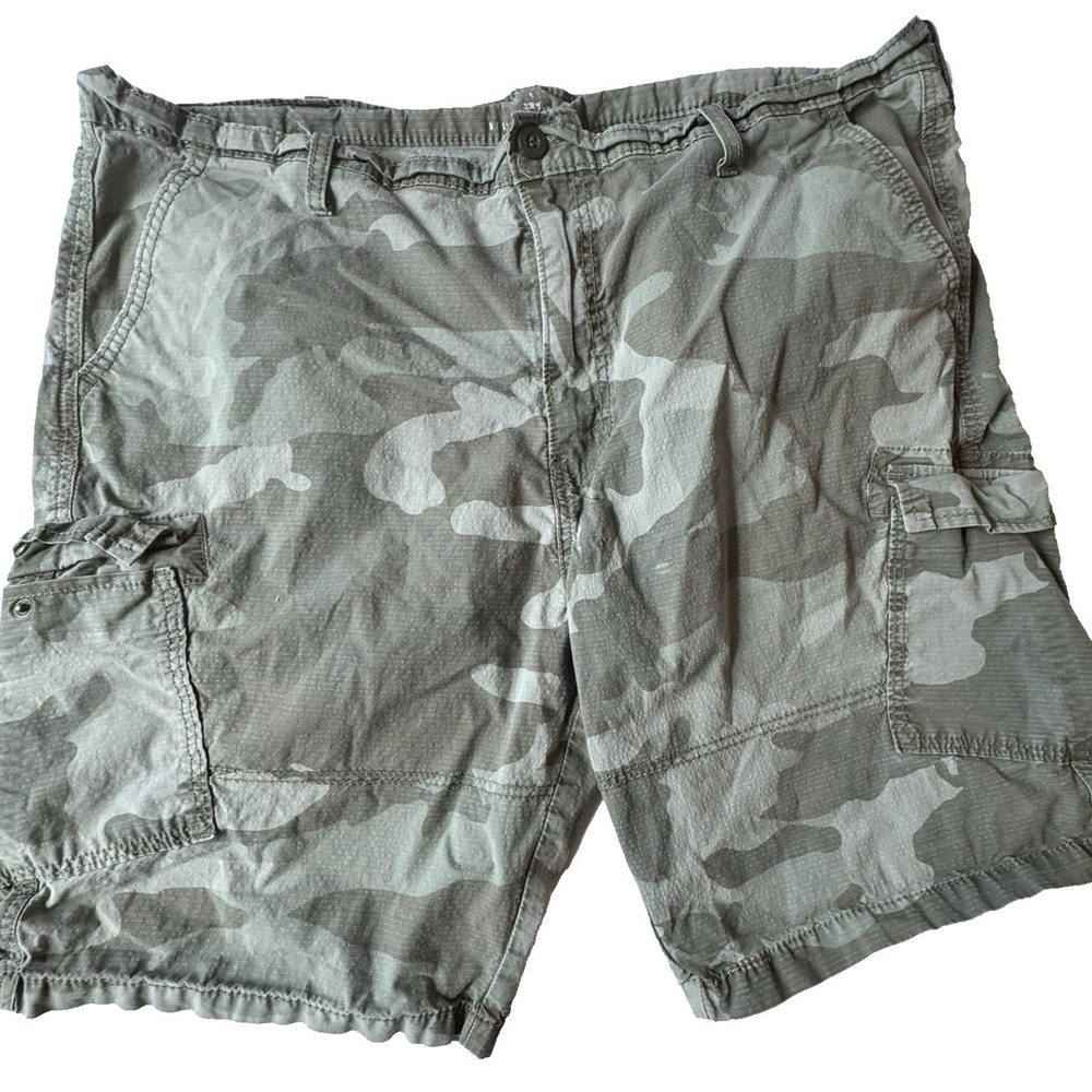 Levis Cargo Shorts Camo Men's 42 Rip Stop Woodland Utility Workwear Casual Faded